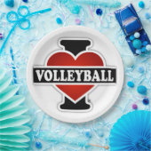 I Love Volleyball Papieren Bordje (Feest)