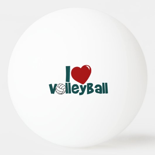 I Love Volleyball Pingpongbal (Voorkant)