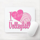 I Love Volleyball Pink Muismat (Met muis)