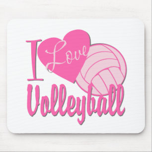 I Love Volleyball Pink Muismat
