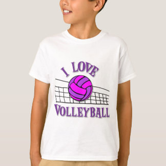 I Love Volleyball, pinkpurple T-shirt