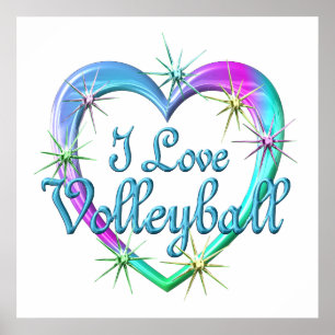 I Love Volleyball Poster