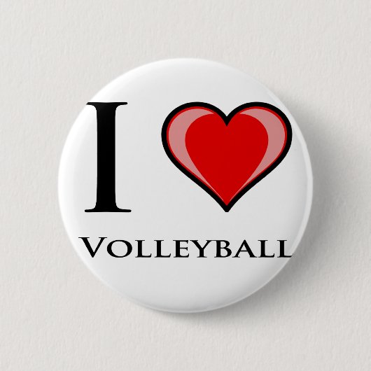 I Love Volleyball Ronde Button 5,7 Cm (Voorkant)