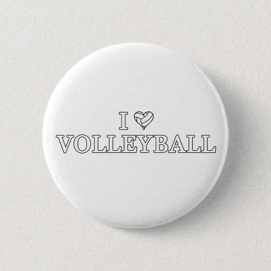 I Love Volleyball Ronde Button 5,7 Cm (Voorkant)