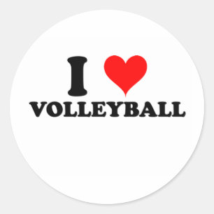 I Love Volleyball Ronde Sticker