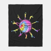 I Love Volleyball Sport Tie Dey Volleyball Fans Te Fleece Deken (Voorkant)