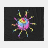 I Love Volleyball Sport Tie Dey Volleyball Fans Te Fleece Deken (Voorkant (Horizontaal))