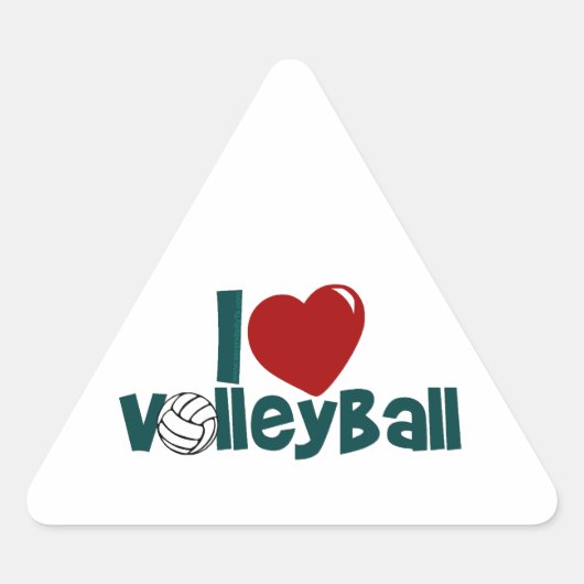 I Love Volleyball Sticker (Voorkant)