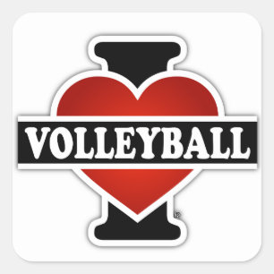 I Love Volleyball Vierkante Sticker