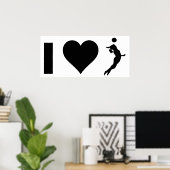 I Love Volleyball (Vrouw) Poster (Thuiskantoor)