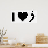 I Love Volleyball (Vrouw) Poster (Keuken)