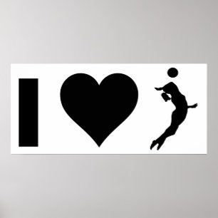 I Love Volleyball (Vrouw) Poster