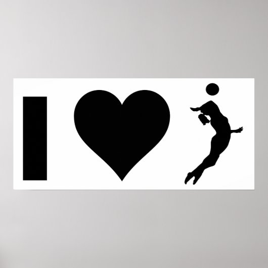 I Love Volleyball (Vrouw) Poster (Voorkant)