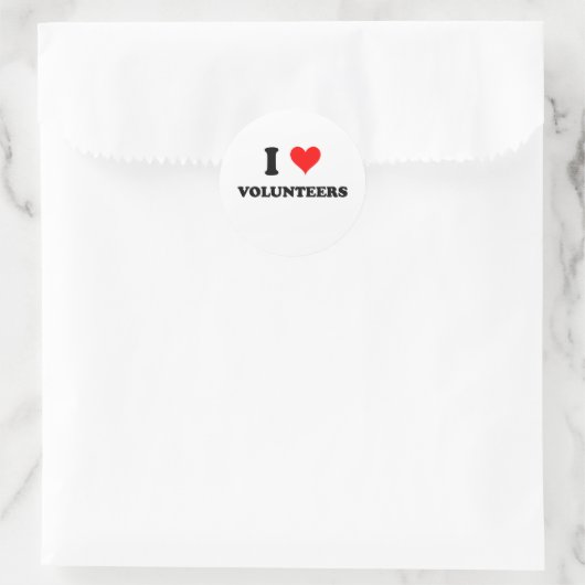 I Love Volunteers Ronde Sticker (Tas)