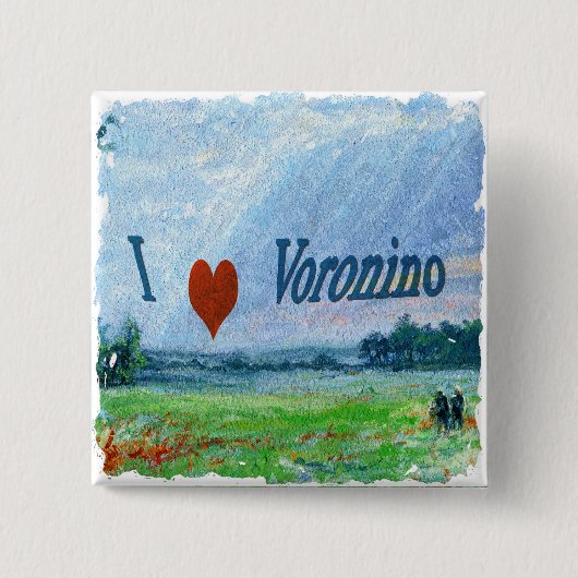 I Love Voronino (een dorp in Rusland) Button Badge (Voorkant)