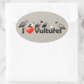 I Love Vultures (Africa) Ovale Sticker (Tas)