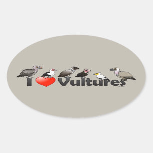 I Love Vultures (Africa) Ovale Sticker