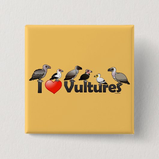 I Love Vultures (Africa) Vierkante Button 5,1 Cm (Voorkant)