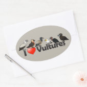 I Love Vultures (Eurasia) Ovale Sticker (Envelop)