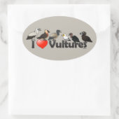 I Love Vultures (Eurasia) Ovale Sticker (Tas)