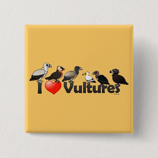 I Love Vultures (Eurasia) Vierkante Button 5,1 Cm (Voorkant)