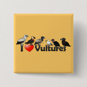 I Love Vultures (Eurasia) Vierkante Button 5,1 Cm