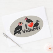 I Love Vultures (North America) Ovale Sticker (Envelop)