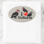I Love Vultures (North America) Ovale Sticker (Tas)