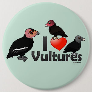 I Love Vultures (North America) Ronde Button 6,0 Cm