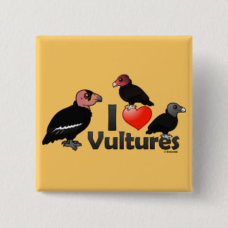 I Love Vultures (North America) Vierkante Button 5,1 Cm