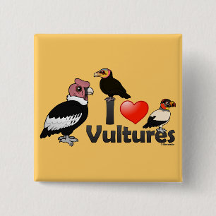 I Love Vultures (South America) Vierkante Button 5,1 Cm