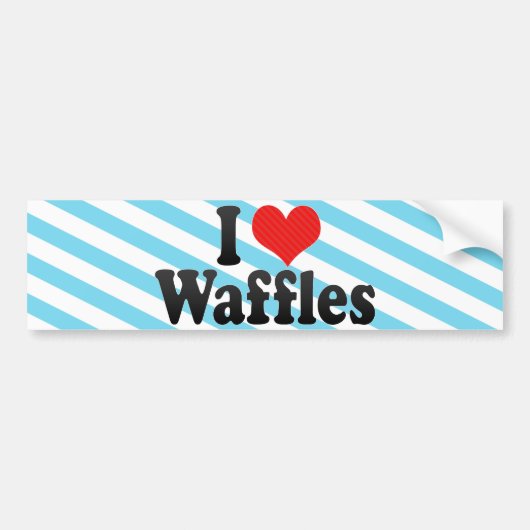 I Love Waffles Bumpersticker (Voorkant)