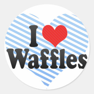 I Love Waffles Ronde Sticker