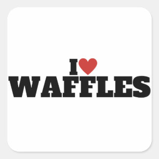 I Love Waffles Vierkante Sticker