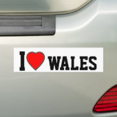 I Love Wales Bumpersticker (Op auto)