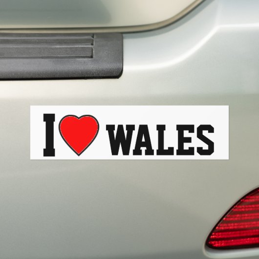 I Love Wales Bumpersticker (Op auto)