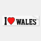 I Love Wales Bumpersticker (Voorkant)