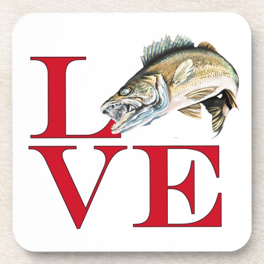 I Love Walleye Bier Onderzetter (Voorkant)