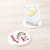 I Love Walleye Zandsteen Onderzetter (Zijkant)