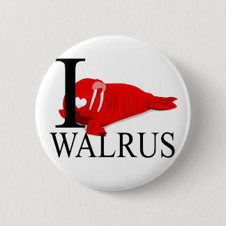 I Love Walrus Buttonnen Ronde Button 5,7 Cm