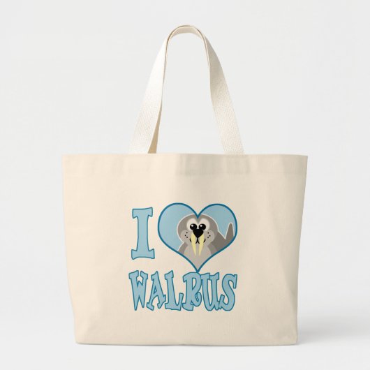 I Love walrus Grote Tote Bag (Voorkant)