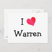 I Love Warren Briefkaart (Voorkant / Achterkant)