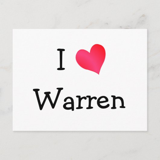 I Love Warren Briefkaart (Voorkant)