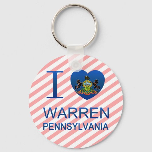 I Love Warren, PA Sleutelhanger (Voorkant)