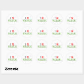 I Love Wasabi Ronde Sticker (Vel)