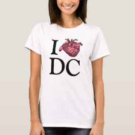 I Love Wash, DC with anatomically Correction hart T-shirt