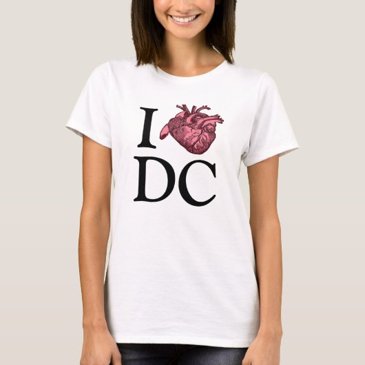 I Love Wash, DC with anatomically Correction hart T-shirt (Voorkant)