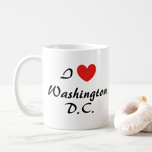 I Love Washington, D.C. Hart Typografie Koffie Mok (Met donut)