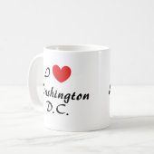 I Love Washington, D.C. Hart Typografie Koffie Mok (Voorkant links)