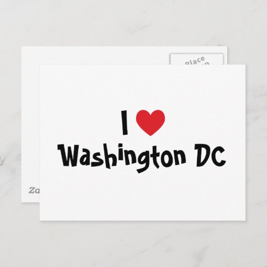 I Love Washington DC Briefkaart (Voorkant / Achterkant)